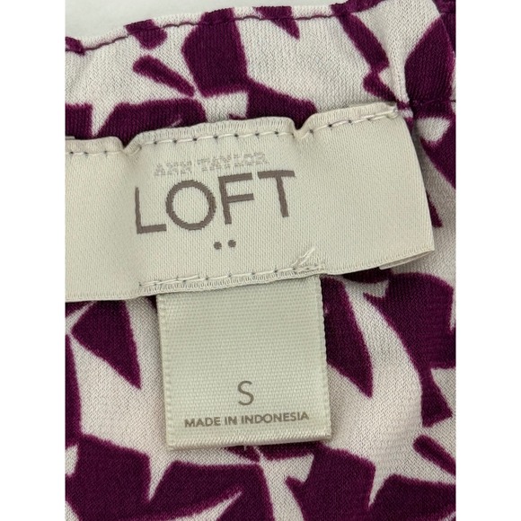 Loft Womens Knee Length Dress Purple Geometric Spaghetti Straps Sundress Sz S - Picture 7 of 8